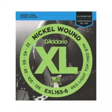 Jogo de 6 Cordas DAddario Para Baixo EXL165-6 XL Nickel Wound .032-.135