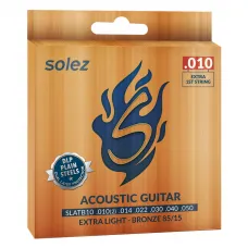Encordoamento Solez Para Violão 0.010 DLP Bronze 85/15 - SLATB10 Encordoamento Solez Para Violão 0.010 DLP Bronze 85/15 - SLATB10