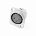 Conector Santo Angelo XLR Painel 3 Polos Fêmea SA2X Niquelado Conector Santo Angelo XLR Painel 3 Polos Fêmea SA2X Niquelado