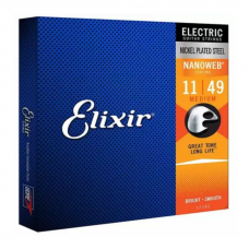 Encordoamento Elixir Guitarra 11-49 Nanoweb Nickel Plated - 12102