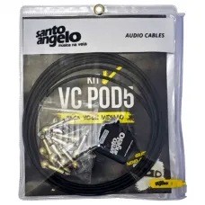Kit VCPOD C/ 10 Conectores P10 Agulha 90° e 3MTS de Cabo 0,50mm