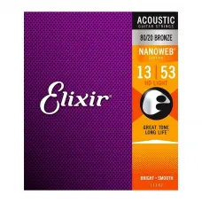 Encordoamento Elixir Violão 13-56 Nanoweb Bronze 80/20 - 11182