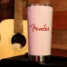Caneca Térmica Fender 600ml Branca Red Spaghetti