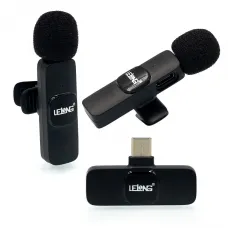 Microfone de Lapela Sem Fio Duplo Para Iphone - LE-932