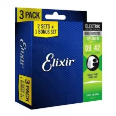 Encordoamento Elixir 3 Pack Guitarra 09-42 Optiweb - 16550 Encordoamento Elixir 3 Pack Guitarra 09-42 Optiweb - 16550