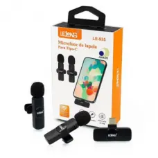 Microfone de Lapela Sem Fio Duplo Tipo C - LE-935