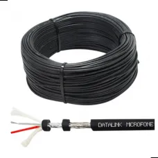 Cabo p/ Microfone 2x0,30 mm2 (Dupla blindagem / Capa Preta) (ECOPP)