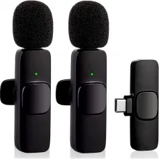 Microfone de Lapela Duplo Tipo C K9