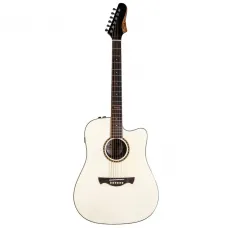 Violão Tagima Folk Cutaway Elétrico Aço Swell Deluxe Olimpic White
