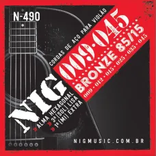 Encordoamento Para Violão NIG Aço 6 Cordas 009/045