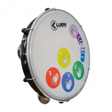 Pandeiro 10 Plas Inox Pele Leitosa Tik Toque - Luen