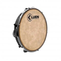 Pandeiro 10 Form. Folheado Nat. Aro Inox Pele Animal - Luen Pandeiro 10 Form. Folheado Nat. Aro Inox Pele Animal - Luen