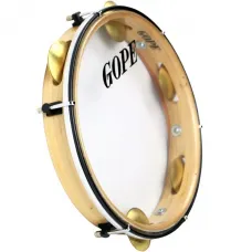 Pandeiro Sl 10'' 6 Afin 15(5) Dourado Enver. Pele Cristal - Gope 641slep