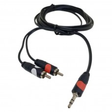 Cabo de Audio 1 P2ST X 2 RCA - 3M - Preto Cabo de Audio 1 P2ST X 2 RCA - 3M - Preto