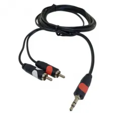 Cabo de Audio 1 P2ST X 2 RCA  - 3M - Preto