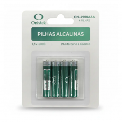 Kit 4 Pilhas Alcalinas AA 1,5V- LR06 Onistek ON-4900AA