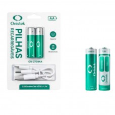 Kit 2 Pilhas AA Recarregáveis Onistek - ON-2700AA