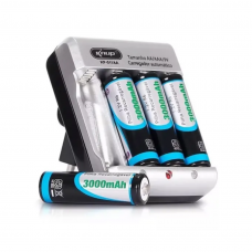 Kit Carregador 4 Pilhas AA ou AAA Knup KP-511AA