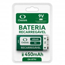 Bateria Recarregável 9V 450mAh Onistek ON-BT9V