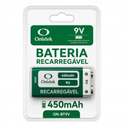 Bateria Recarregável 9V 450mAh Onistek ON-BT9V