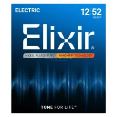 Encordoamento Elixir Guitarra 12-52 Nanoweb Nickel Plated - 12152