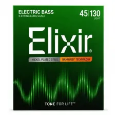 Encordoamento Elixir Para Baixo 5 Cordas 45-130 Nanoweb Nickel Plated - 14202