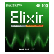 Cordas Elixir Para Baixo 4 Cordas 45-100 Nanoweb Nickel Plated - 14052 Cordas Elixir Para Baixo 4 Cordas 45-100 Nanoweb Nickel Plated - 14052