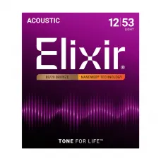 Encordoamento Elixir Violão 12-53 Nanoweb Bronze 80/20 - 11052