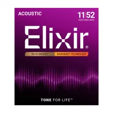 Encordoamento Elixir Violão 11-52 Nanoweb Bronze 80/20 - 11027