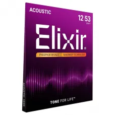 Encordoamento Elixir Violão 12-53 Nanoweb Phosphor Bronze - 16052
