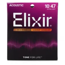 Encordoamento Elixir Violão 10-47 Nanoweb Bronze 80/20 - 11002 Encordoamento Elixir Violão 10-47 Nanoweb Bronze 80/20 - 11002