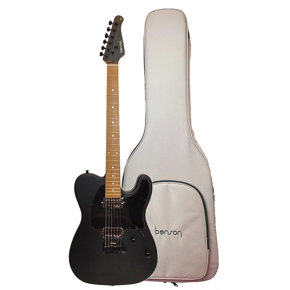 Guitarra Benson Telecaster Hardy T 906 M BKS/BK MH Black   Bag